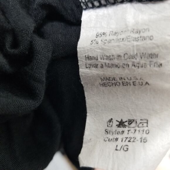 The Hanger blouse Large Black Off Shoulder tunic bell sleeve Peasant Soft Sexy - Picture 9 of 9